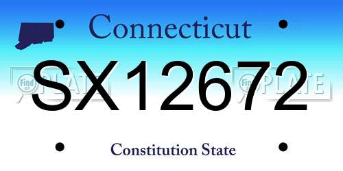 SX12672 Connecticut License Plate