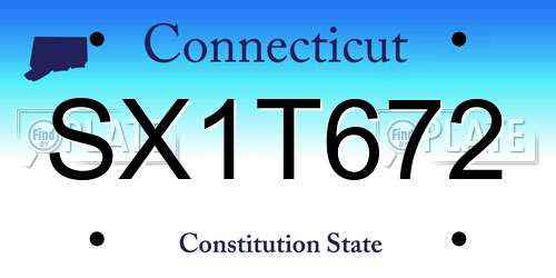 SX1T672 Connecticut License Plate