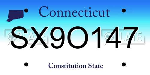 SX9O147 Connecticut License Plate