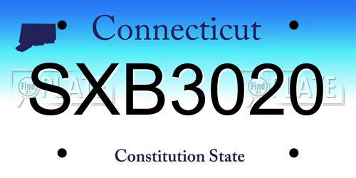 SXB3020 Connecticut License Plate
