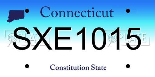 SXE1015 Connecticut License Plate