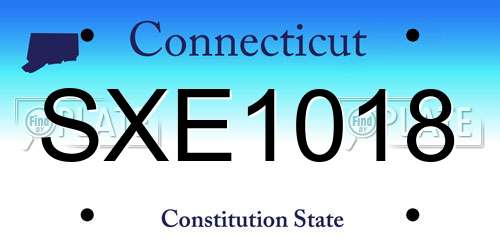 SXE1018 Connecticut License Plate