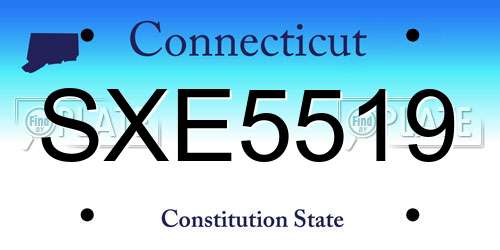 SXE5519 Connecticut License Plate