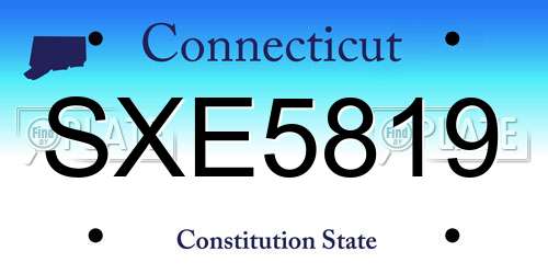 SXE5819 Connecticut License Plate