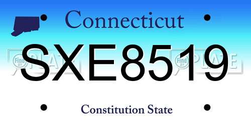 SXE8519 Connecticut License Plate