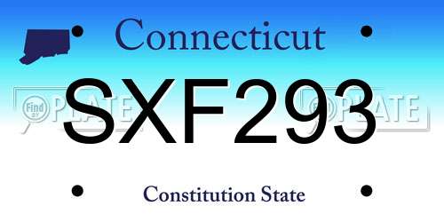 SXF293 Connecticut License Plate
