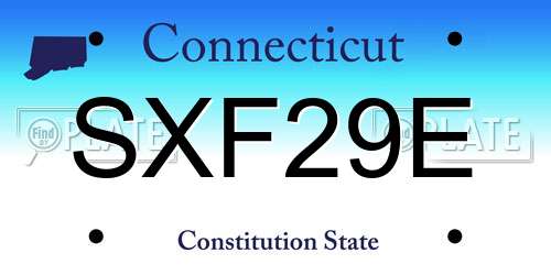 SXF29E Connecticut License Plate