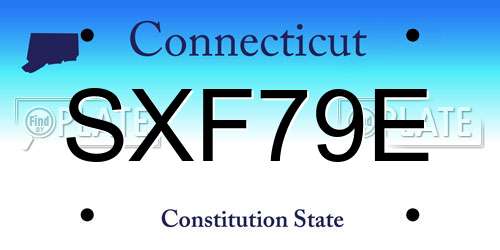 SXF79E Connecticut License Plate