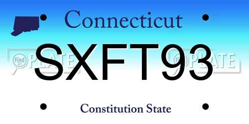SXFT93 Connecticut License Plate