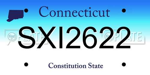 SXI2622 Connecticut License Plate