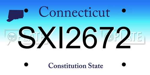 SXI2672 Connecticut License Plate