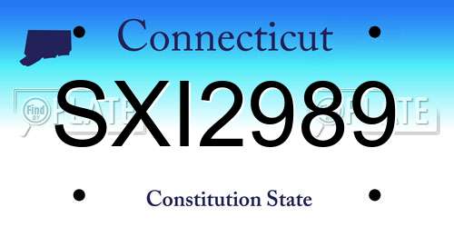 SXI2989 Connecticut License Plate