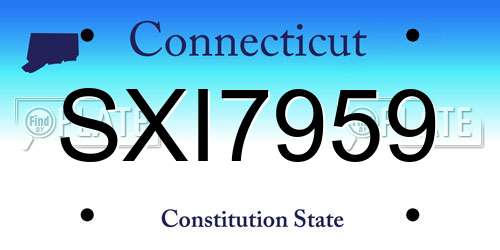 SXI7959 Connecticut License Plate