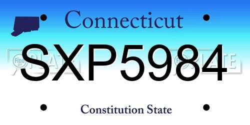 SXP5984 Connecticut License Plate