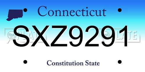 SXZ9291 Connecticut License Plate