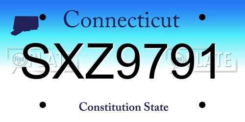 SXZ9791 Connecticut License Plate