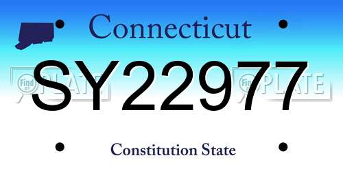 SY22977 Connecticut License Plate