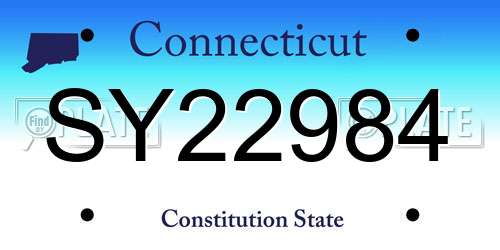SY22984 Connecticut License Plate