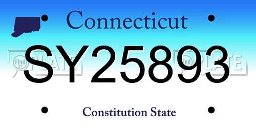 SY25893 Connecticut License Plate