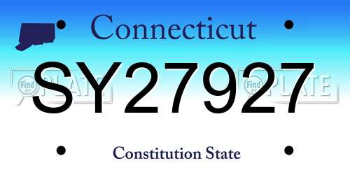 SY27927 Connecticut License Plate
