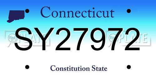 SY27972 Connecticut License Plate