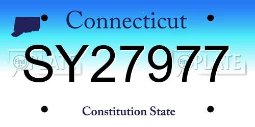 SY27977 Connecticut License Plate