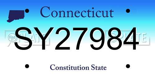 SY27984 Connecticut License Plate