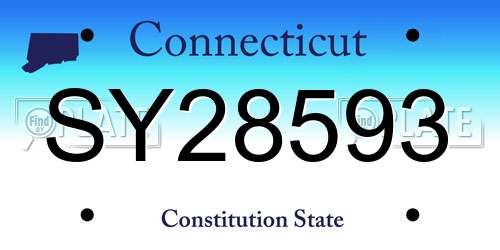 SY28593 Connecticut License Plate