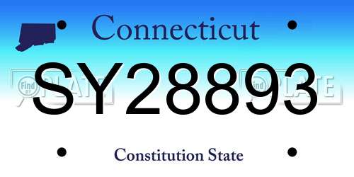 SY28893 Connecticut License Plate