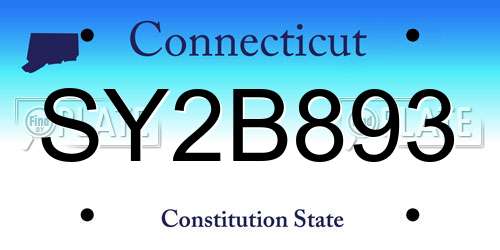 SY2B893 Connecticut License Plate