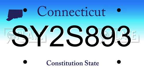 SY2S893 Connecticut License Plate
