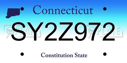 SY2Z972 Connecticut License Plate