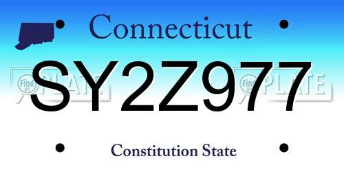 SY2Z977 Connecticut License Plate