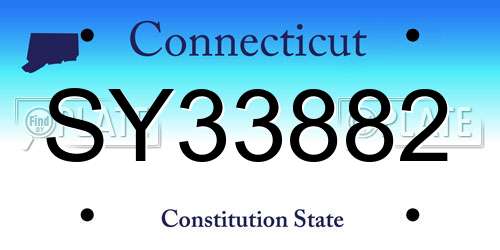 SY33882 Connecticut License Plate