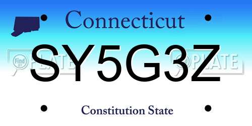 SY5G3Z Connecticut License Plate