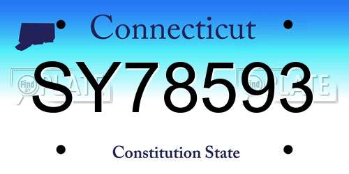 SY78593 Connecticut License Plate