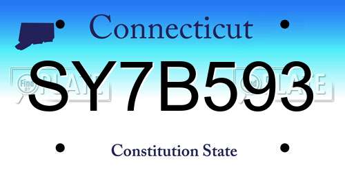 SY7B593 Connecticut License Plate
