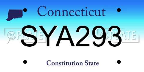 SYA293 Connecticut License Plate