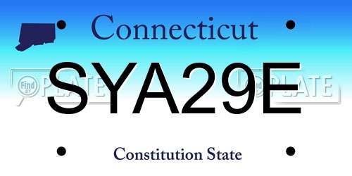 SYA29E Connecticut License Plate