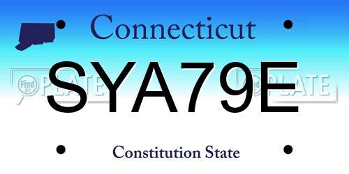 SYA79E Connecticut License Plate
