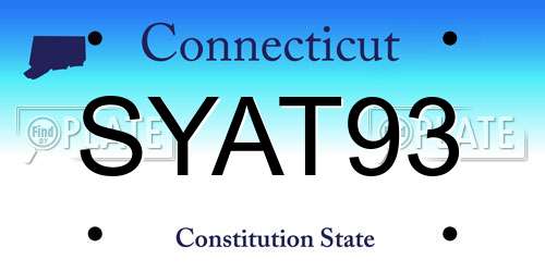 SYAT93 Connecticut License Plate