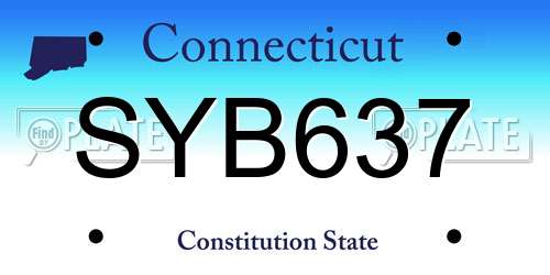 SYB637 Connecticut License Plate