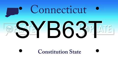 SYB63T Connecticut License Plate