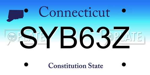 SYB63Z Connecticut License Plate