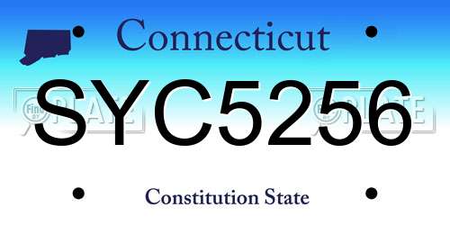 SYC5256 Connecticut License Plate