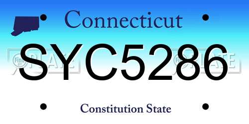 SYC5286 Connecticut License Plate