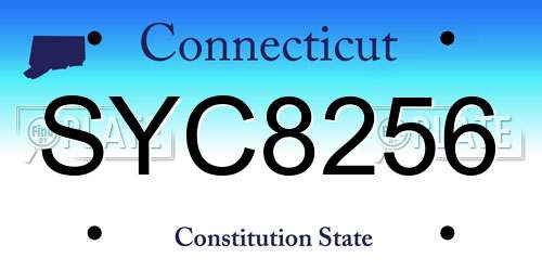 SYC8256 Connecticut License Plate