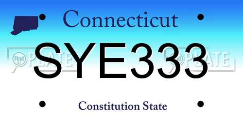 SYE333 Connecticut License Plate