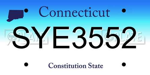SYE3552 Connecticut License Plate
