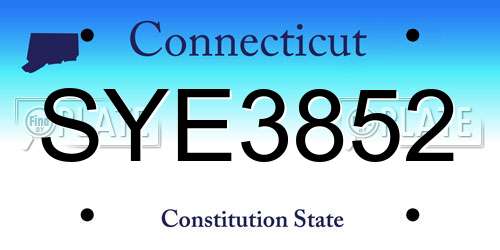 SYE3852 Connecticut License Plate